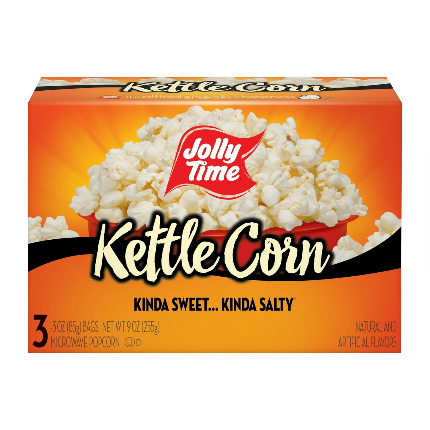 Jolly Time Kettle Corn, Festival Fun Sweet &amp; Salty Glazed Gourmet Microwave Popcorn, 3oz Sharing Bag, 3 Bags Per Carton (3 Ounce (Carton of 3))