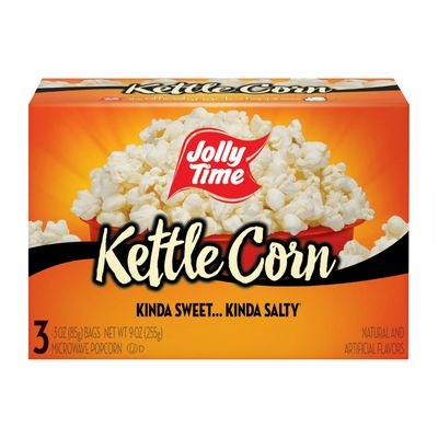 Jolly Time Kettle Corn, Festival Fun Sweet &amp; Salty Glazed Gourmet Microwave Popcorn, 3oz Sharing Bag, 3 Bags Per Carton (3 Ounce (Carton of 3))