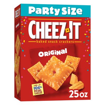 Cheez-It Cheese Crackers, Baked Snack Crackers, Lunch Snacks, Party Size, Original, 25oz Box (1 Box)