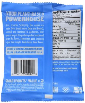 Enlightened Bada Bean Bada Boom Crunchy Broad Beans Snacks, Sea Salt, 1 Ounce