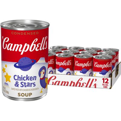 Campbells Condensed Kids Chicken and Stars Soup, 10.5 oz Can (12 Pack)