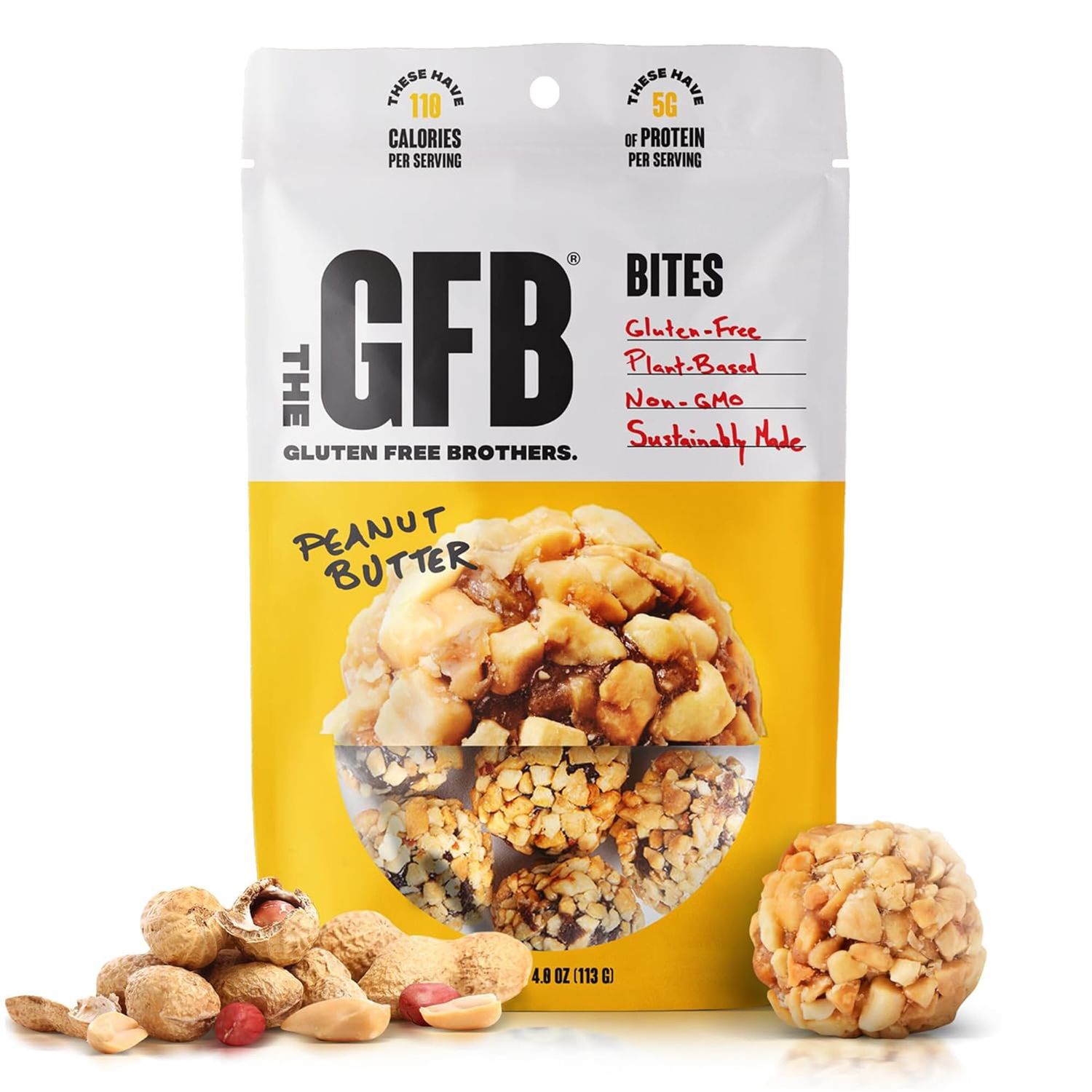 The Gluten Free Bar, Protein Bites, Peanut Butter, Vegan, Dairy Free, Non GMO, Soy Free, 4 Ounce (Pack of 1)