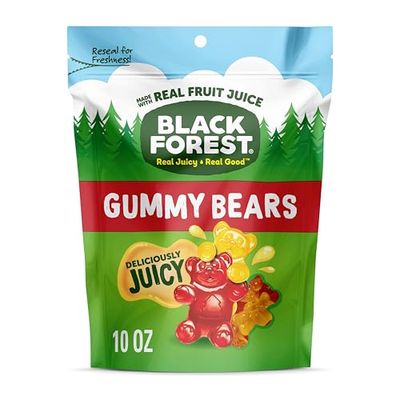Black Forest Gummy, Bears, Fruit Flavor, Deliciously Juicy, Made with Real Fruit Juice, 10 oz