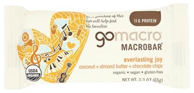 GoMacro MacroBar, Organic Vegan Protein Bar, Coconut, Almond Butter  Chocolate Chips, 2.3 Ounce