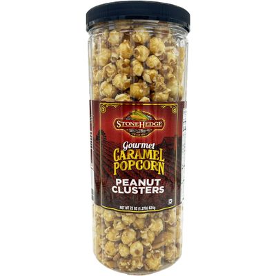 Stonehedge Farms Gourmet Caramel Popcorn Peanut Clusters | 20 oz Reclosable Container | Mix Of Popcorn, Peanuts, and Butter Toffee | Holiday Snack Gift