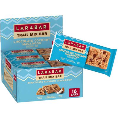Larabar Trail Mix Bars, Chocolate Coconut Macaroon, Gluten Free Baked Nut Bar, 16 Count, 16.96 oz