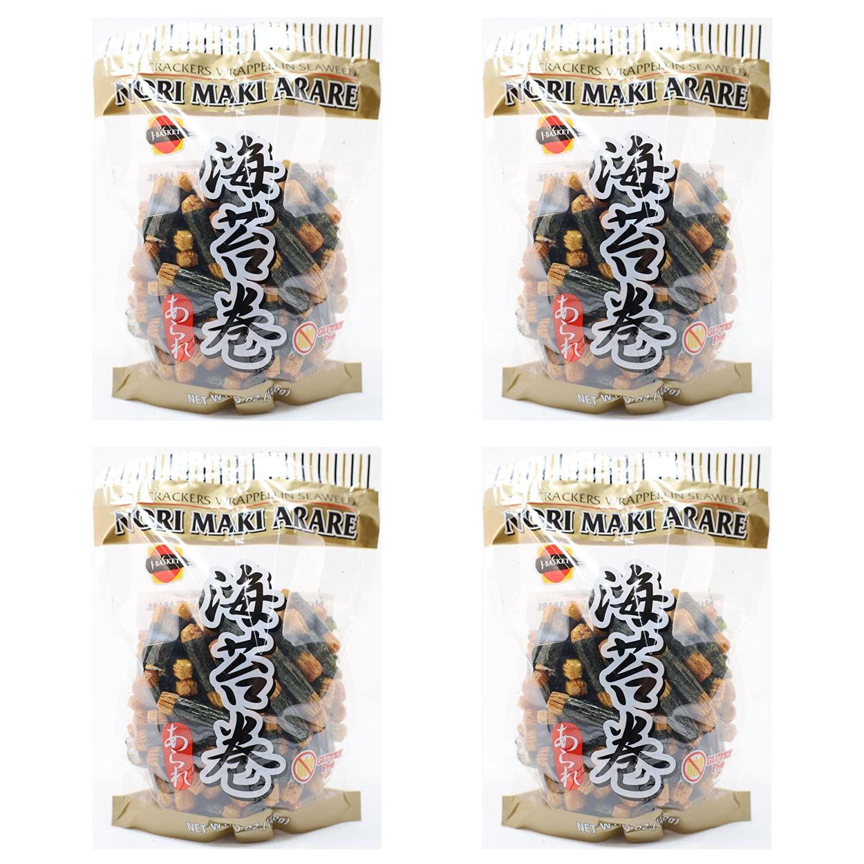 JFC - Nori Maki Arare (rice crackers wrapped in seaweed) 5 Oz (Pack of 4)