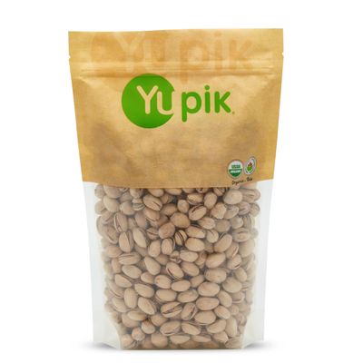 Yupik Organic Dry Roasted Salted Pistachios, In Shell, 2.2 lb, Gluten-Free, Kosher, Non-GMO, Vegan, Crunchy Nuts, Lightly Salted, Oil-Free, Source of Fiber, Protein Nuts, Healthy Snacks