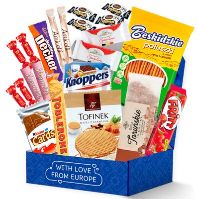 International Snack Box - Exotic &amp; Foreign Snacks Collection: 22 European Snacks from Italy, Germany, Poland, Netherlands, Belgium, Switzerland, UK | Curated European Taste Adventure