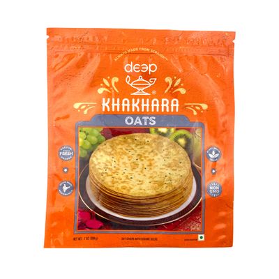 Deep Oats Khakhara - 7 oz | 100% Natural Ingredient &amp; Spices | Thin &amp; Crispy | Traditional Gujrati Indian Tasteful &amp; Healthy Ready to Eat Snack | Hygienically Vacuum Packed | Serve with Tea &amp; Coffee