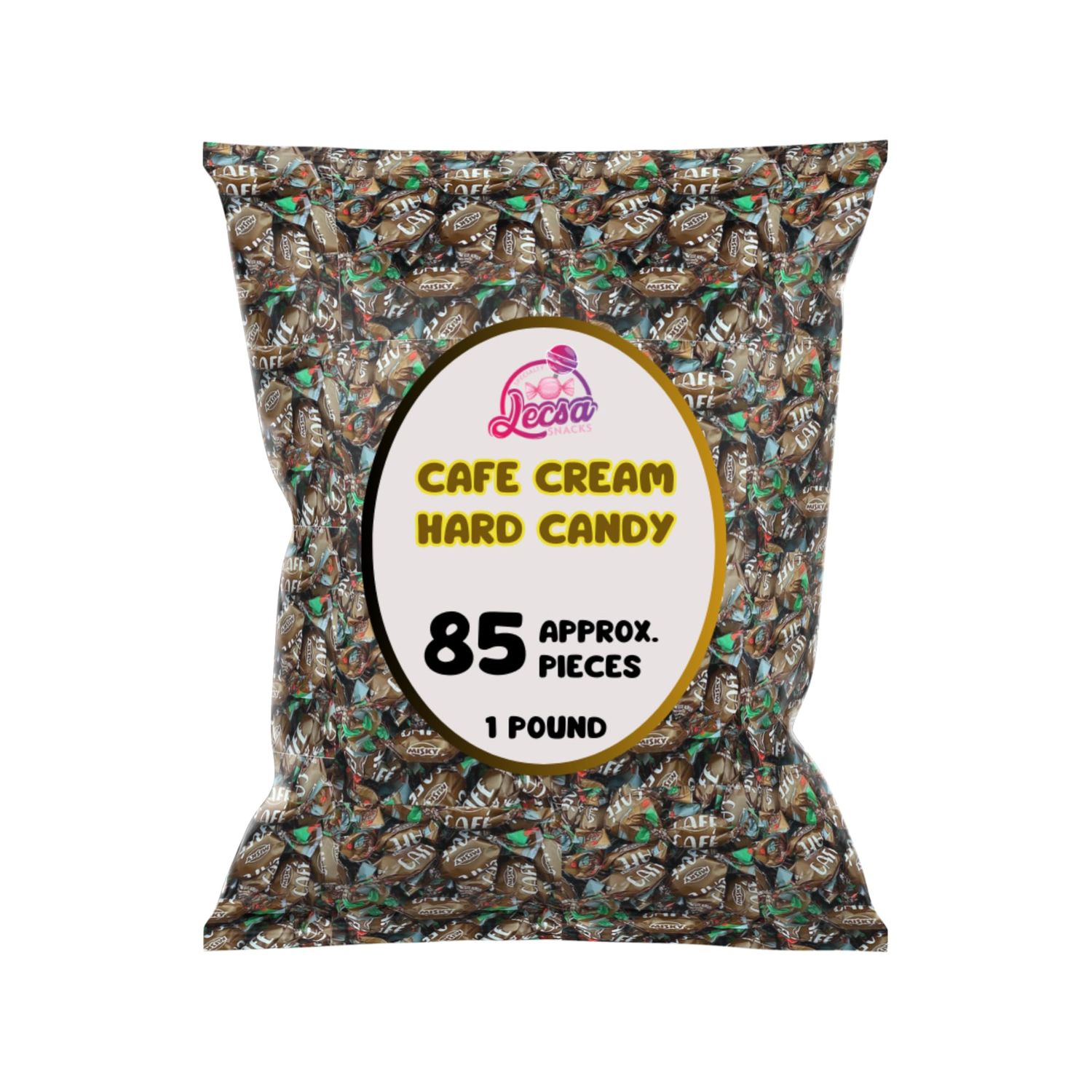Cafe Coffee Cream Hard Candy - Coffee Flavoured Individually Wrapped - Bulk Candy by Lecsa Specialty snacks (1lb)