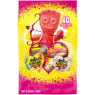 SOUR PATCH KIDS Original and Watermelon Soft &amp; Chewy Valentines Day Candy Variety Pack, Bulk Candy, 40 Snack Packs