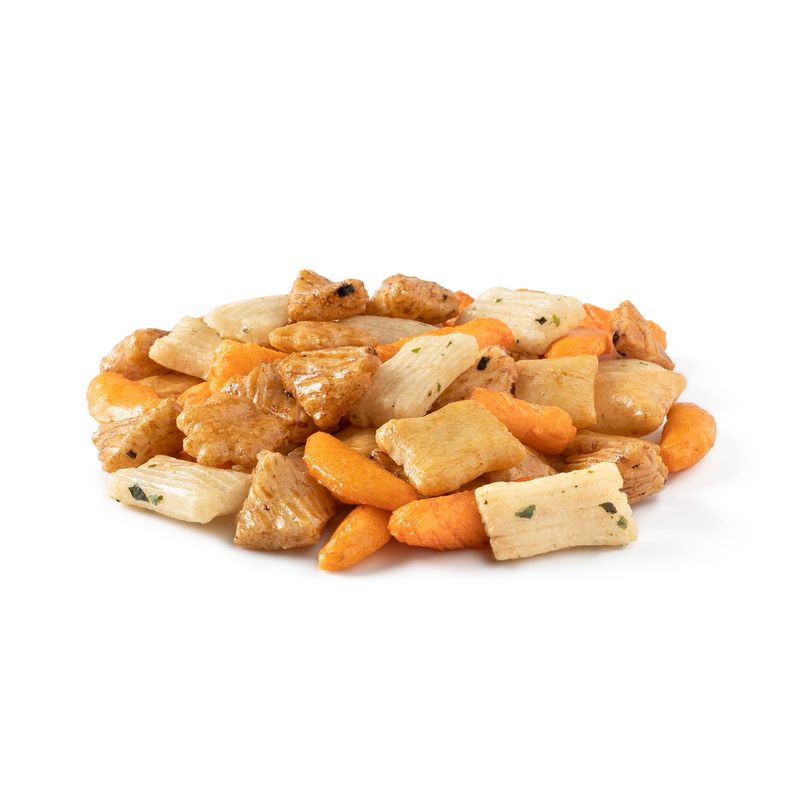 NUTS U.S. - Oriental Rice Crackers | No Artificial Colors | Non GMO | Crunchy &amp; Spicy | Natural | Packed in a Resealable Bag (1 LB)