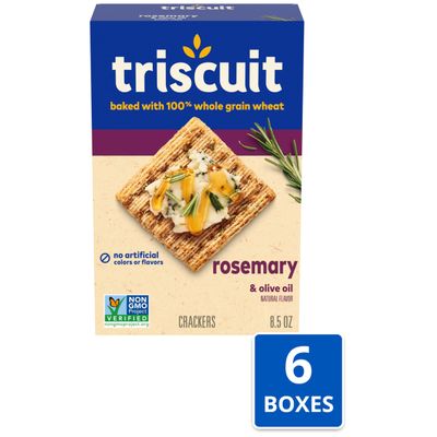 Triscuit Rosemary &amp; Olive Oil Whole Grain Wheat Crackers, 6 - 8.5 oz Boxes