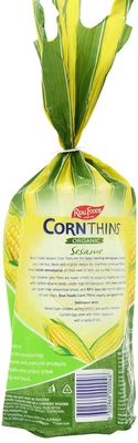 Real Foods Organic Sesame Corn Thins 5.3oz 2 Pack - Organic Golden Sun-Ripened Corn Cakes with Added Sesame - USDA Organic Snack