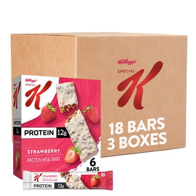 Kellogg&#39;s Special K Protein Meal Bars, 12g Protein, Meal Replacement, Strawberry (3 Boxes)