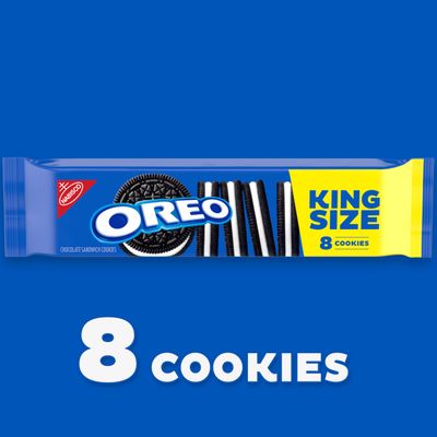 OREO Chocolate Sandwich Cookies, King Size, 12 Snack Packs (8 Cookies Per Pack)