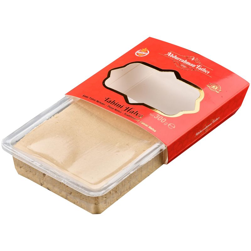 Abdurrahman Tatlc Halvah, 10.6oz, Turkish Halva, Tahini Halva, Plain Halva Candy, Traditional Sesame Halvah Dessert, Vegan, Gluten Free Halva, Non-GMO, Halwa, Halawa