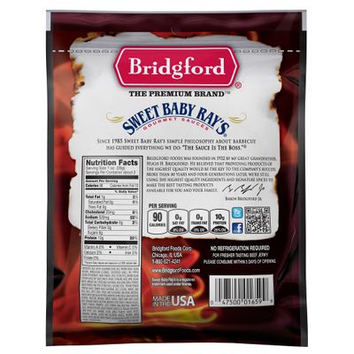 Bridgford Sweet Baby Rays Beef Jerky Honey BBQ 3.25 oz Pack of 2 - High Protein Jerky for Midday Energy Boost or Post Workout Snack - Naturally Smoked Ready-to-Eat Meat Snacks for On the Go Snacking