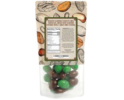 Green Jay Gourmet Milk Chocolate Covered Irish Almonds, 8 Ounce Resealable Bag, Premium Handmade Chocolate Candy Snacks for Kids and Adults, Great for Christmas and Holidays