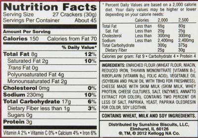 Sunshine Cheez-It Crackers, Original, 48 Oz Box