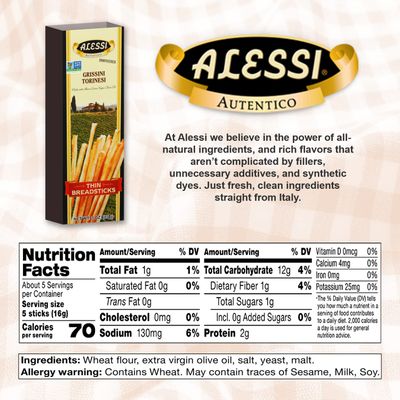 Alessi Thin Breadsticks - 3 oz