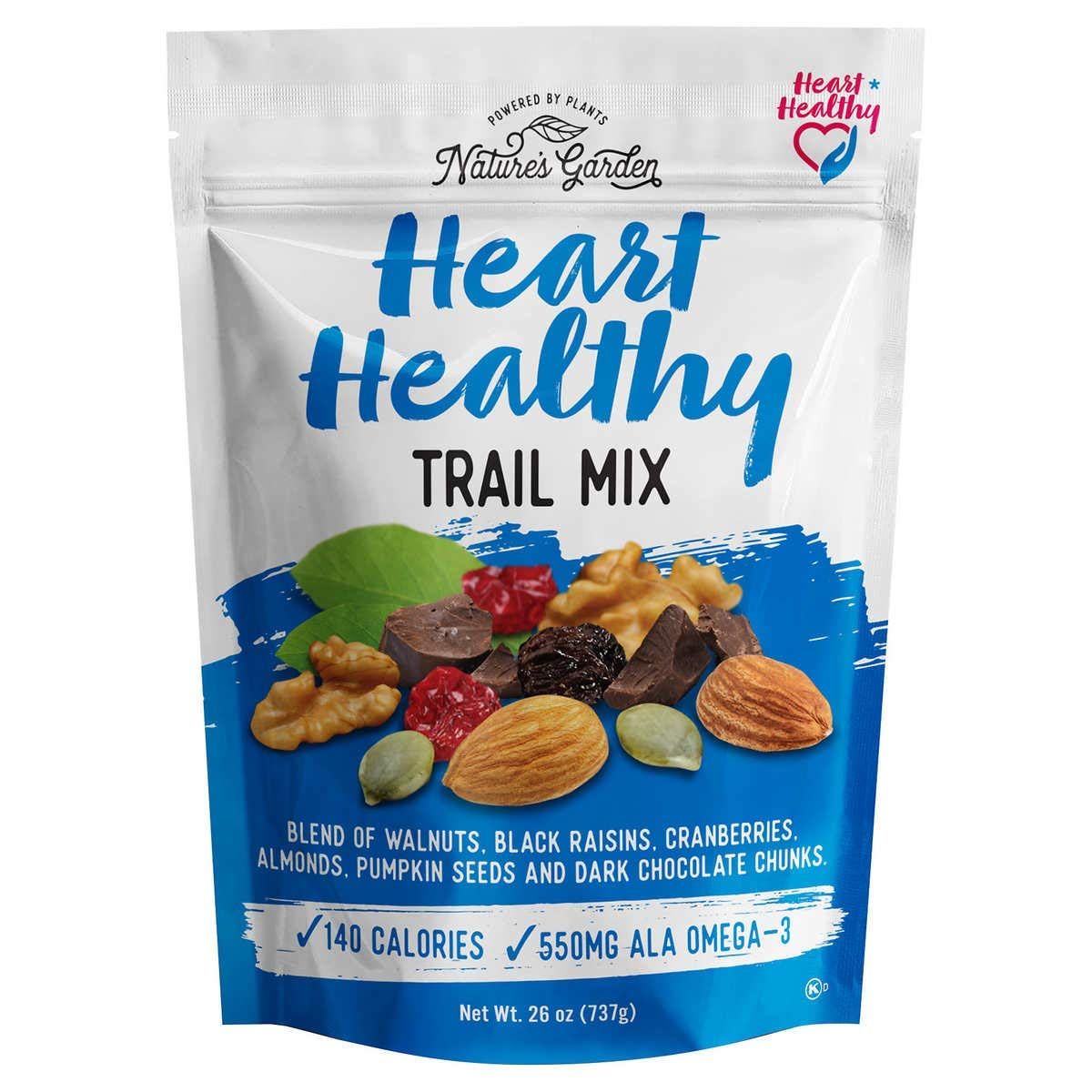 Nature&#39;s Garden Heart Healthy Trail Mix - Heart Healthy Snack Mix, Dark Chocolate, Nuts, Seeds, Cranberries, Raisins, Gluten-Free, Non-GMO - 26oz Bag (1 Pack)