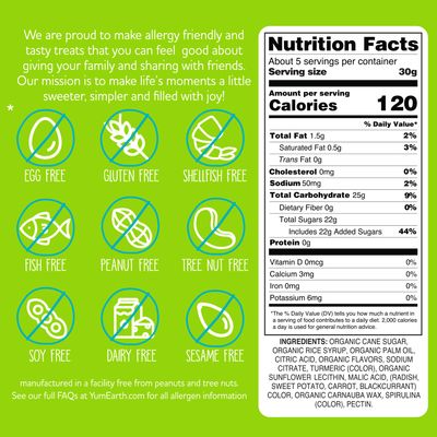 YumEarth Organic Sour Giggles Chewy Candy, Pack of 6 (5 Oz) - Allergy Friendly, Non GMO, Gluten Free, Vegan