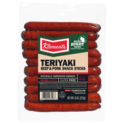 Klement&#39;s Snack Sticks, Teriyaki, 8 Ounce
