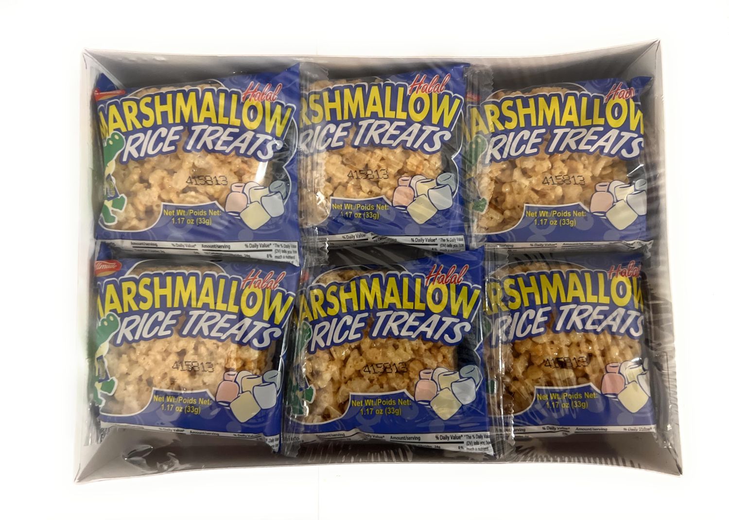 Halal Rice Treats, Marshmallow and Crispy Rice, 6 Pack