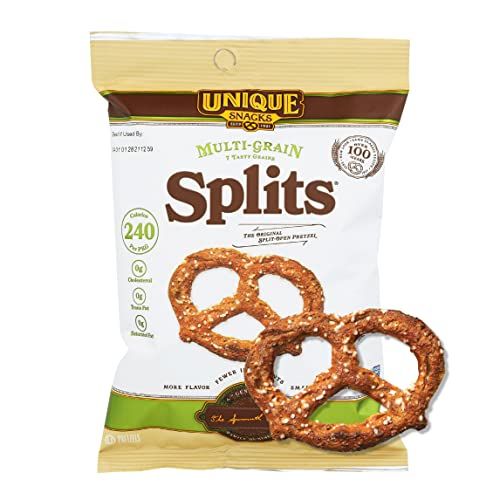 Unique Snacks Multi-Grain Splits Pretzel, Delicious Homestyle Baked Snack Bags, Vegan, OU Kosher, and Non-GMO Food, No Artificial Flavor, 2.12 Oz. Bag, Pack of 24