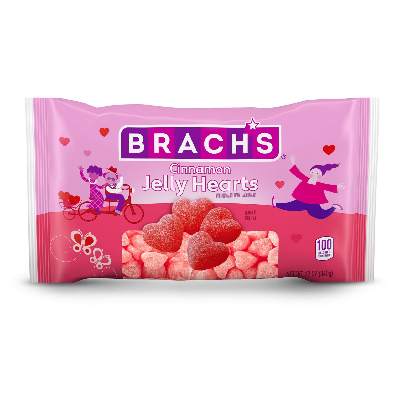 Brach&#39;s Cinnamon Jelly Hearts, Valentines Day Candy, Classic Gummy Candy, Valentine&#39;s Red Cinnamon Hearts, 12 oz Bag