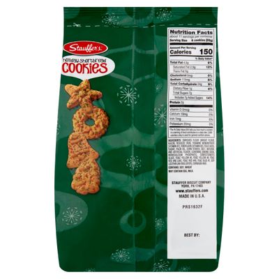 STAUFFERS Holiday Shortbread Cookies - 12oz Bag - Traditional Christmas Cookie Shapes with No High Fructose Corn Syrup