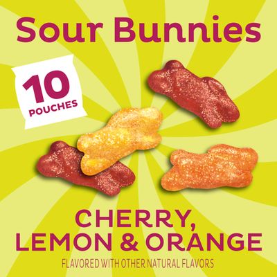 Annie's Sour Bunnies Fruit Flavored Snacks, Cherry, Lemon &amp; Orange Flavors, Made With Organic Fruit Juice, 7 oz