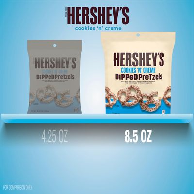 HERSHEY'S Cookies 'n' Creme Dipped Pretzels Bag, 8.5 oz