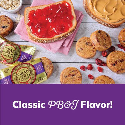 Vegan Snack Bars by Grab The Gold - Organic, Gluten Free, Vegan, Kosher, Dairy Free - 2.0 Oz - Peanut Butter &amp; Jelly (4 Count)