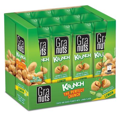 Granuts, Krunch Lemon Japanese Peanuts, 1.59 oz, 12 Snack Packs