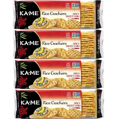 Ka-Me Rice Crackers Gluten Free And Non GMO Verified - Spicy Sweet Chili (4 Pack)