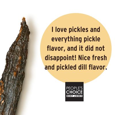 People's Choice Beef Jerky - Test Kitchen Small Batch - Dill Pickle - High Protein Snacks for Adults - Gluten Free - Camping Food, Backpacking Snacks, Road Trip Snacks - 1 Pound, 16 oz - 1 Bag