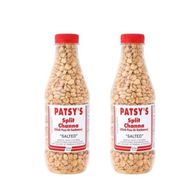 Patsy&#39;s Split Channa (Chick Peas or Garbanzo) Salted - 16oz (Pack of 2) - Trinidad &amp; Tobago Snacks