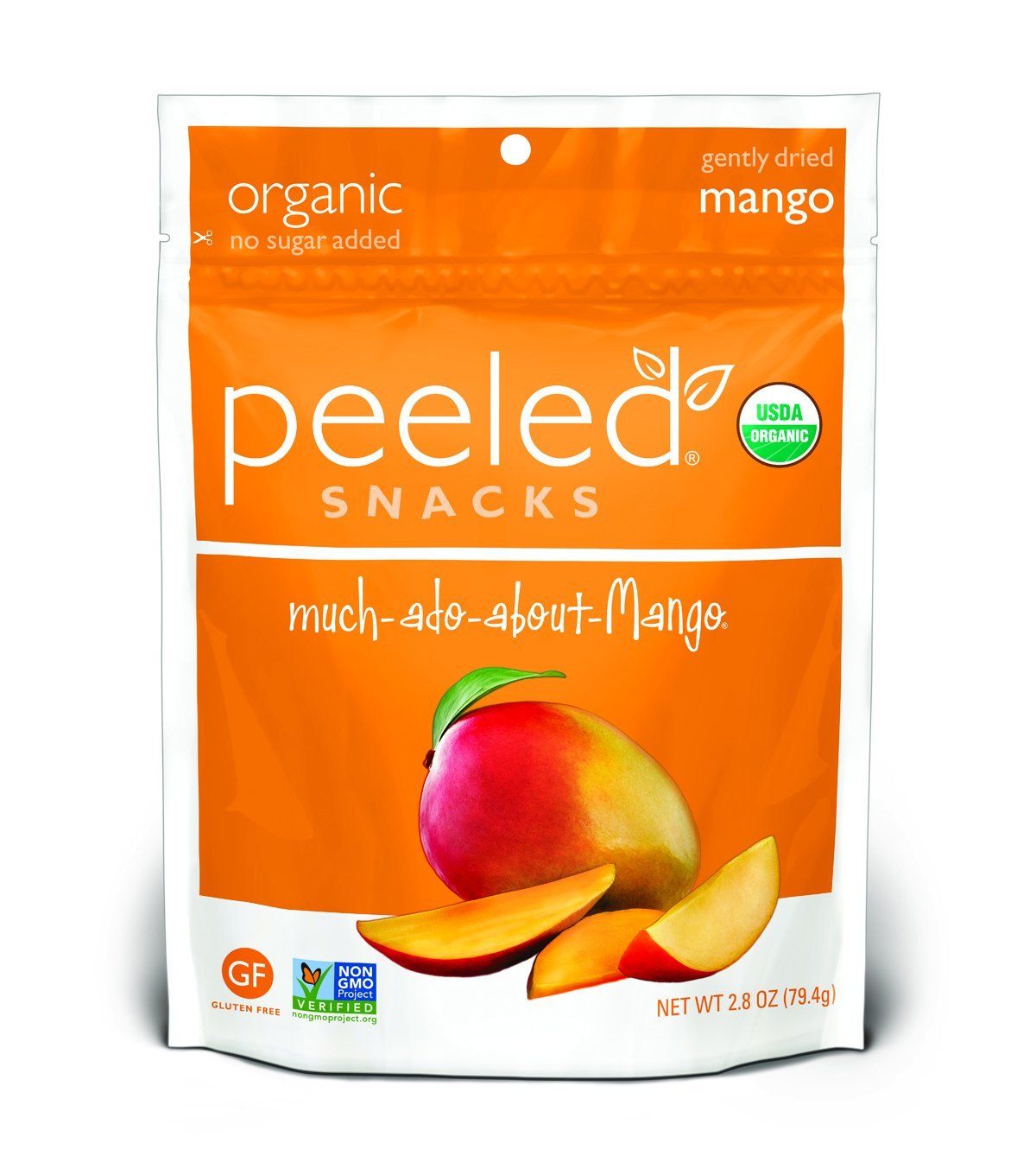 Peeled Snacks Organic Dried Fruit, Mango, 2.8 Ounce, Orange