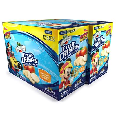 Brothers-ALL-Natural Mickey Mouse Apple Crisps Pouches, 0.35 Ounce (2 Packs of 12 bags each)