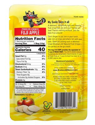 Brothers-ALL-Natural Mickey Mouse Apple Crisps Pouches, 0.35 Ounce (2 Packs of 12 bags each)