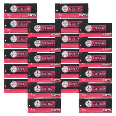 Aufschnitt Beef Bars - High Protein Snack with Grass Fed Beef - Kosher, Halal, and Keto Friendly - Cranberry Flavor with Real Fruit and Chia Seeds, 24 Count
