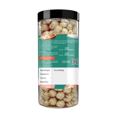 Farmley Makhana Healthy Protein Snacks | Gluten Free Plant Based Roasted &amp; Flavoured Crisps (Pack of 1) | Fox Nuts | High Fiber | Healthy Snacks | Popped Lotus Seed - Pure Himalayan Salted | 3.20 Oz