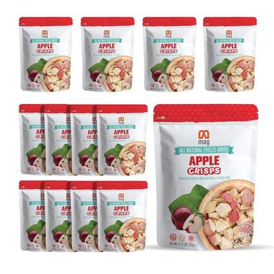 MAG Freeze Dried Apples Snacks Natural Fruit Chips Fresh And Dehydrated Fruits For Salad Dressing Milkshake Smoothie Muesli With Yoghurt Topping Healthly Snack Vegeterian Food Pack of 12 0.71 Oz Each