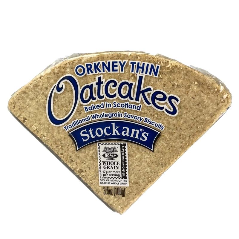 Stockan's Orkney Wholegrain Thin Oatcakes - Traditional Scottish Savoury Biscuits Imported from Scotland - 6 Packs (8 Oatcakes in Each Pack)