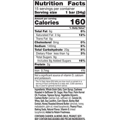 Nature Valley Granola Bars, Sweet and Salty Nut, Cashew, 15 Bars, 18 OZ