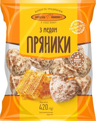 KHB Kyivkhlib PryanikiGingerbread Honey Cookies (Medovye, 420)