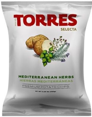 Torres - Mediterranean Herbs Potato Chips, 1.76oz (50g) (3-PACK) | Light and Crispy with Bold Flavors | Perfect Snack for Those with Food Sensitivities | Imported from Spain